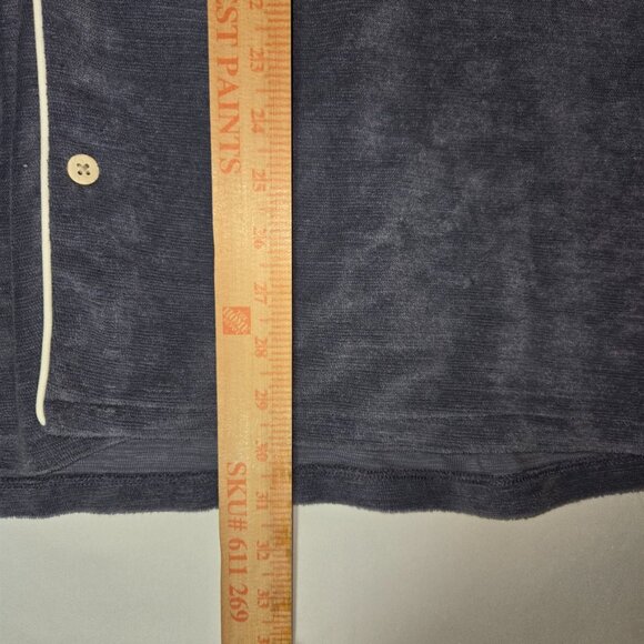 Faherty Shirt Mens XL Cabana Towel Terry Short Sleeves Button Up NEW NWT Blue - Picture 9 of 9